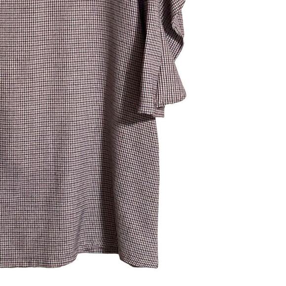 114. Zara Basic MIni Shift Dress Medium Houndstooth Ruffled 3/4 Sleeves Boho - Picture 5 of 9